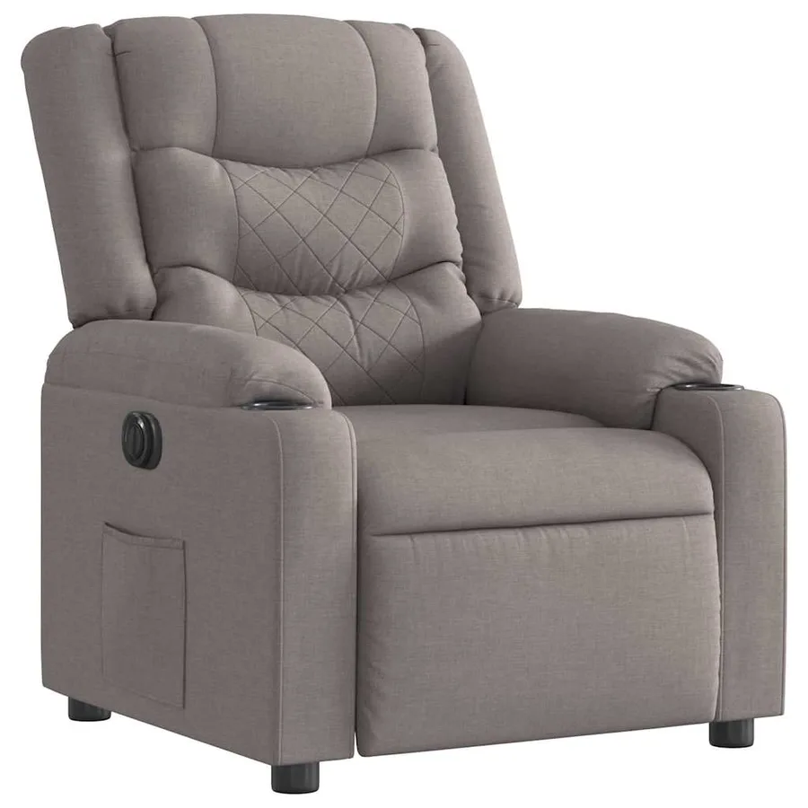 Fauteuil inclinable électrique Taupe Tissu - 6