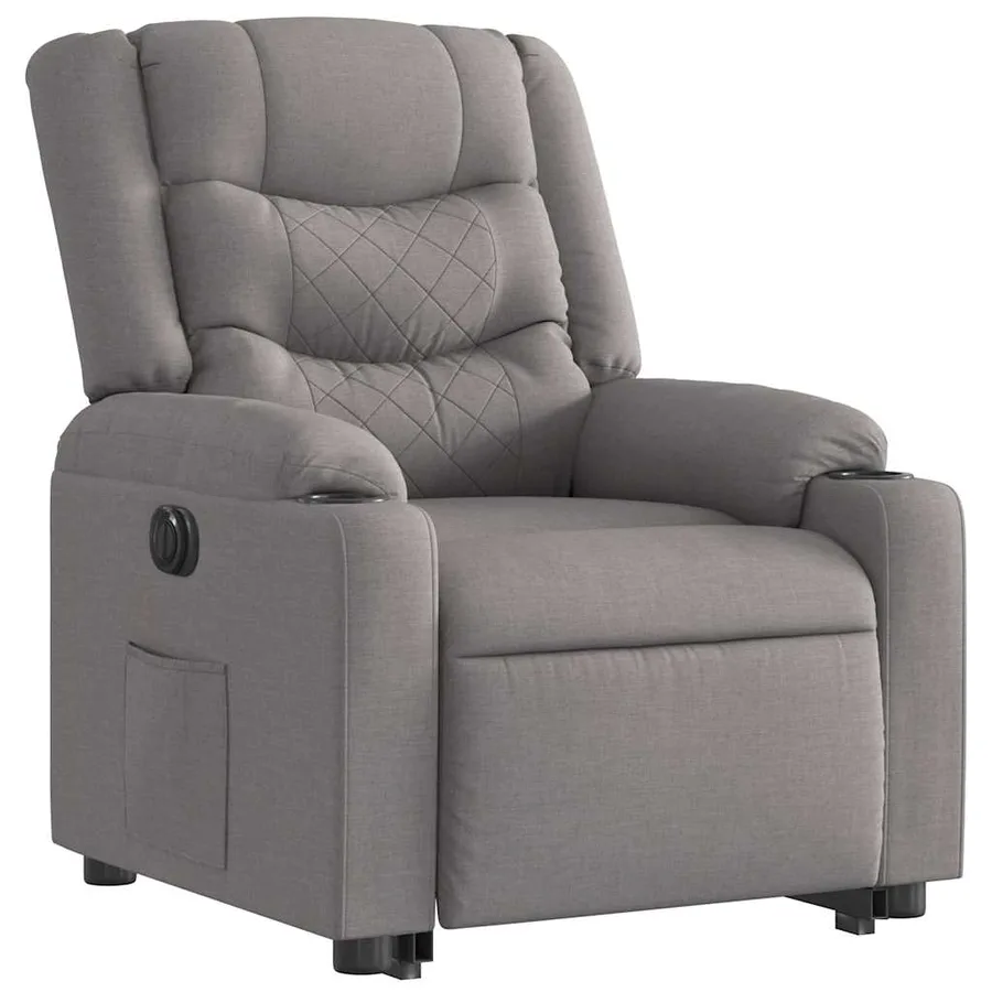 Fauteuil inclinable électrique taupe tissu - 6