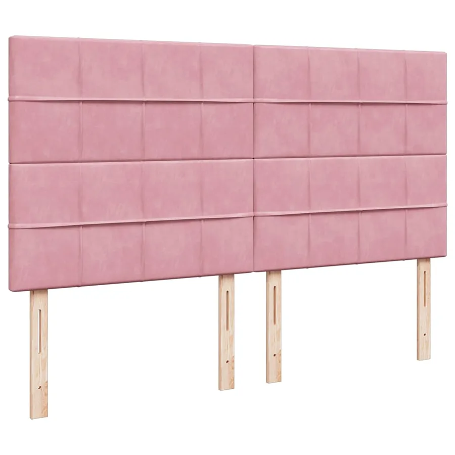 Cadre de lit ottoman avec matelas rose 200x200 cm velours - 12