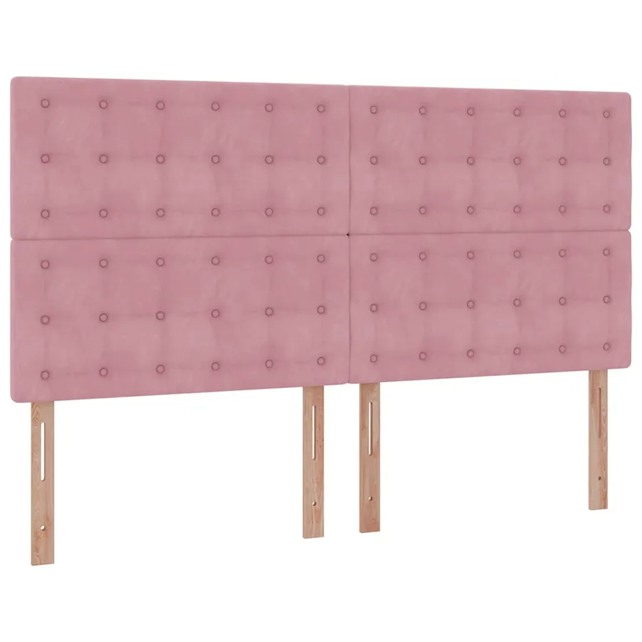 Cadre de lit ottoman avec matelas rose 200x200 cm velours - 13