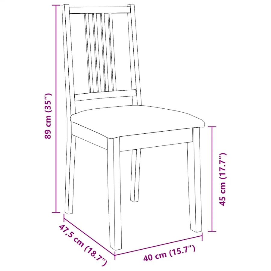 Chaises à manger coussins 2 pcs marron bois massif caoutchouc - 11