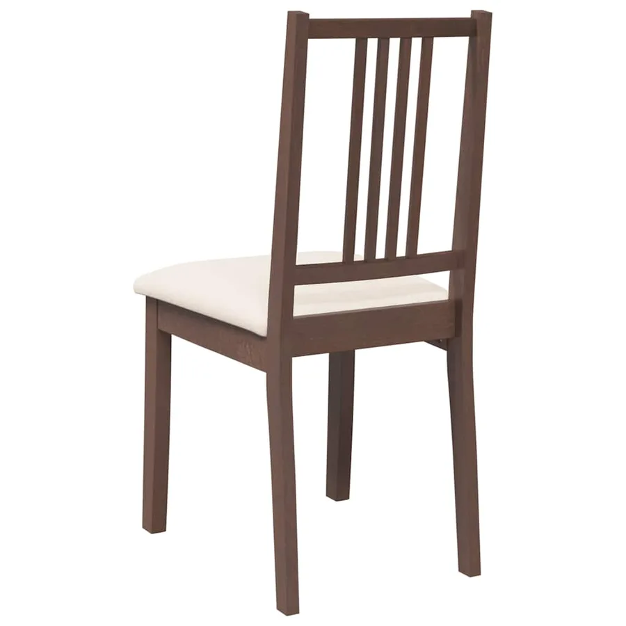 Chaises à manger coussins 2 pcs marron bois massif caoutchouc - 7