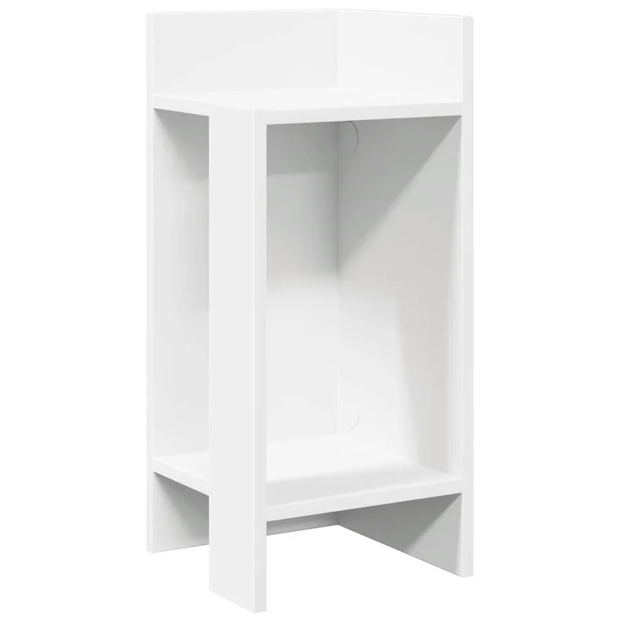 Table d'appoint avec étagère blanc 25,5x27x60 cm - 2