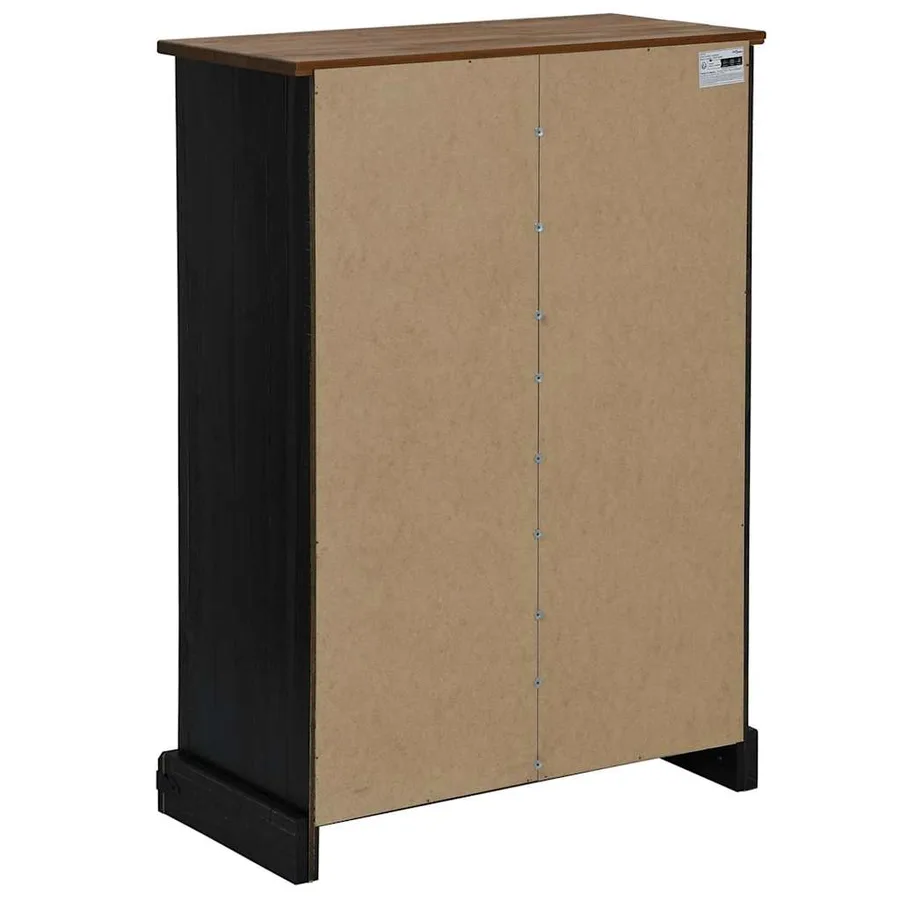 Armoire à vin HALDEN casiers à vin porte coulissante noir pin - 6