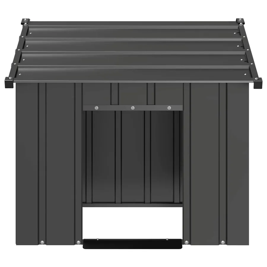 Niche pour chien avec toit noir 85x107x81 cm acier galvanisé - 3