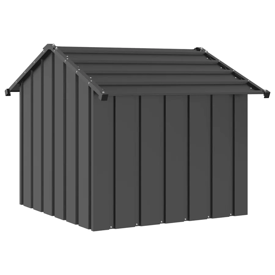 Niche pour chien avec toit noir 85x107x81 cm acier galvanisé - 5