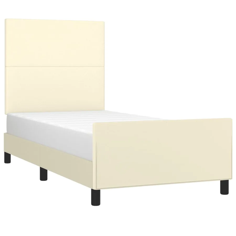 Cadre de lit sans matelas crème 80x200 cm similicuir - 3