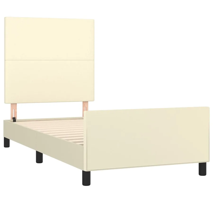 Cadre de lit sans matelas crème 80x200 cm similicuir - 4