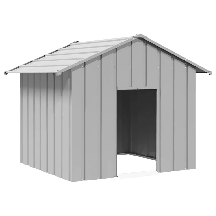 Niche pour chien avec toit noir 131x101x102 cm acier galvanisé