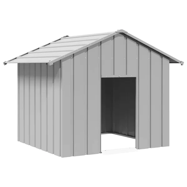 Niche pour chien avec toit noir 131x101x102 cm acier galvanisé