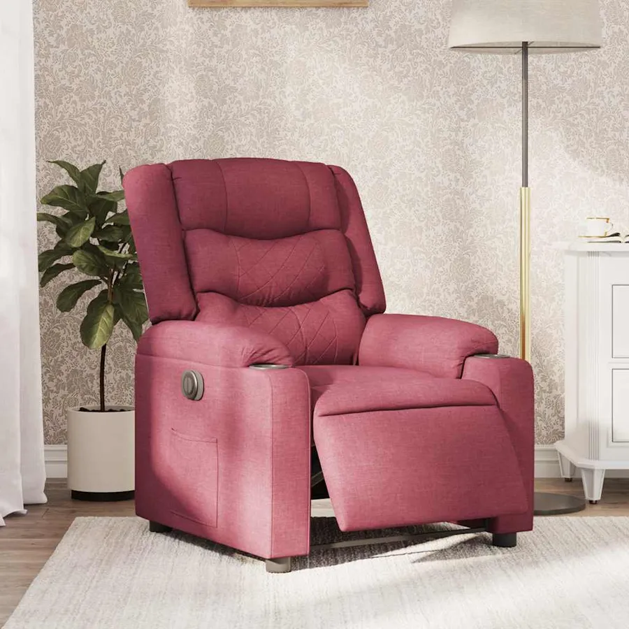 Fauteuil inclinable électrique Rouge bordeaux Tissu - 3