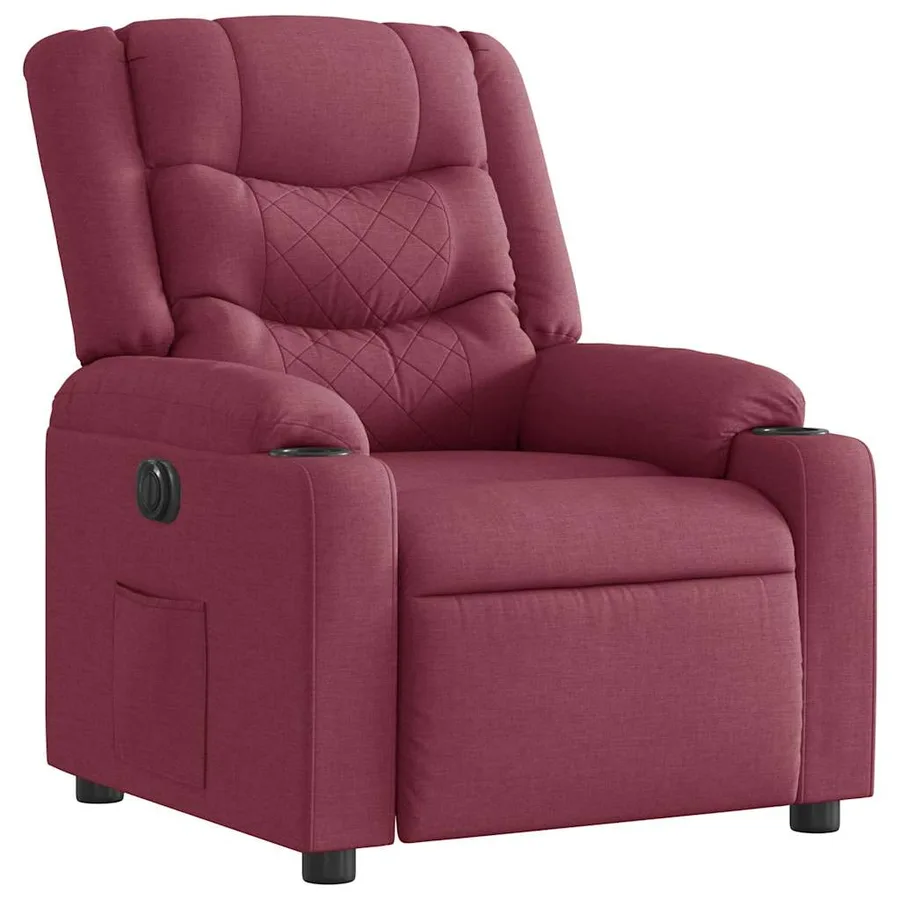 Fauteuil inclinable électrique Rouge bordeaux Tissu - 6