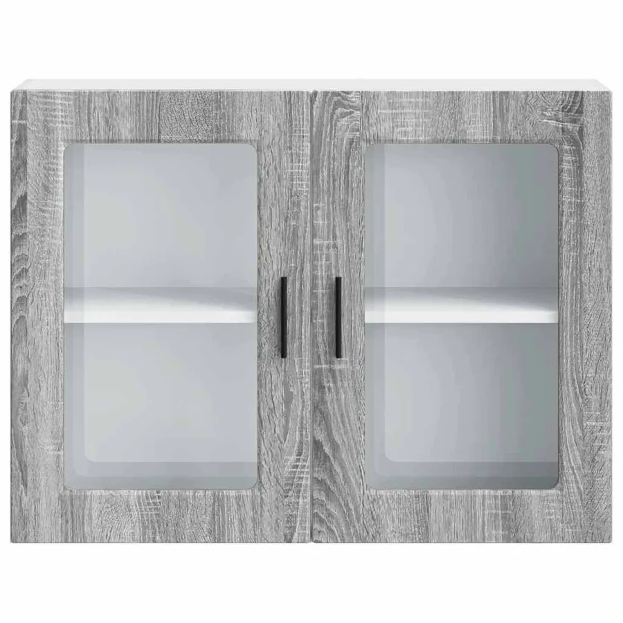 Armoire murale de cuisine avec porte en verre Porto sonoma gris - 6