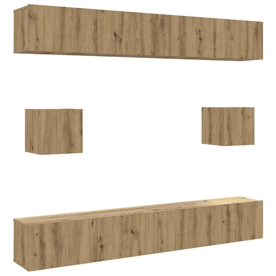 Ensemble de meuble TV mural 6 pcs chêne artisanal - 2