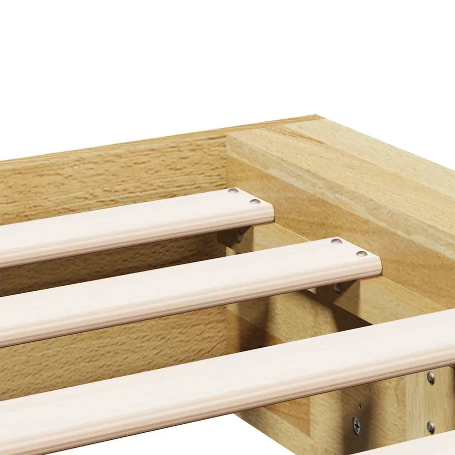Cadre de lit sans matelas 135x190 cm bois massif de chêne - 9