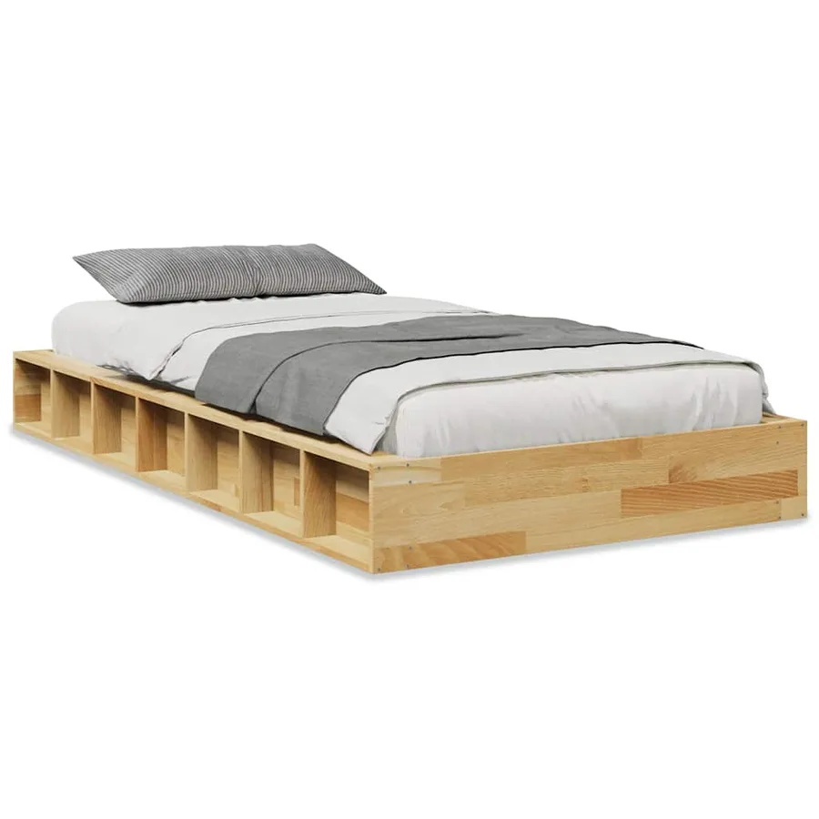 Cadre de lit sans matelas 80x200 cm bois massif de chêne - 2