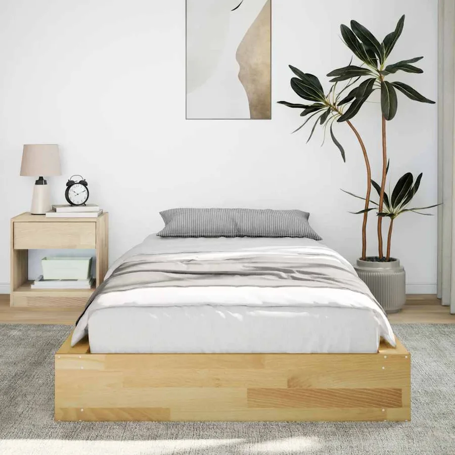 Cadre de lit sans matelas 80x200 cm bois massif de chêne - 4