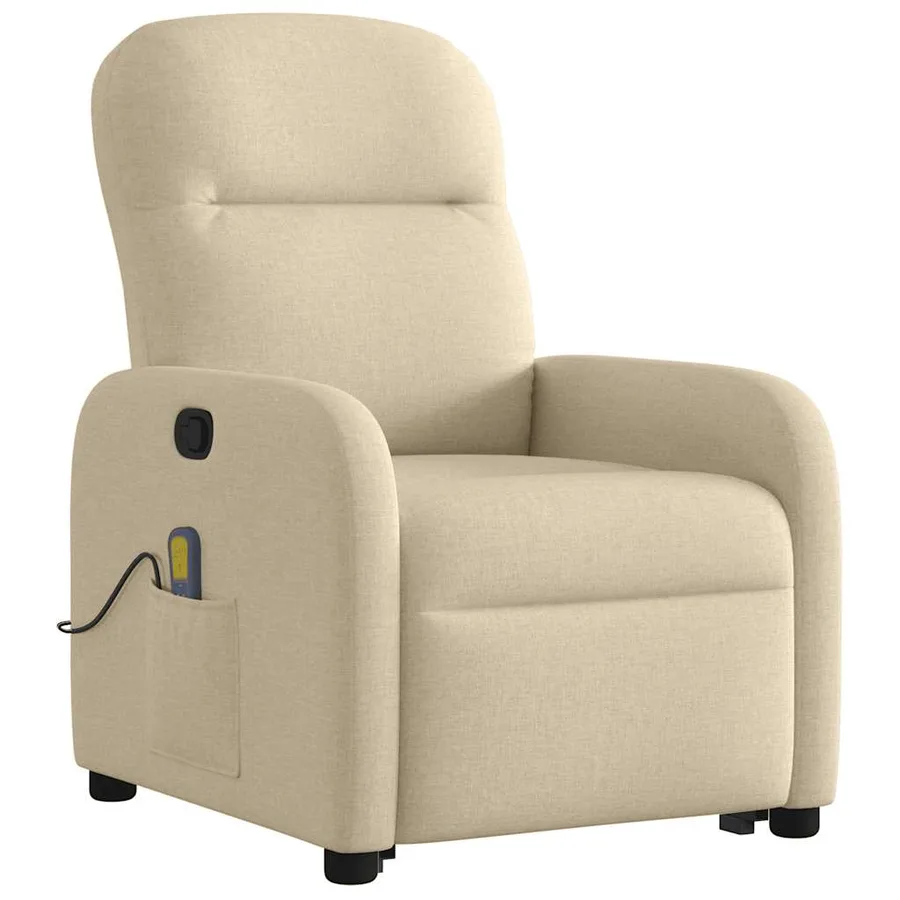 Fauteuil inclinable de massage Crème Tissu - 4