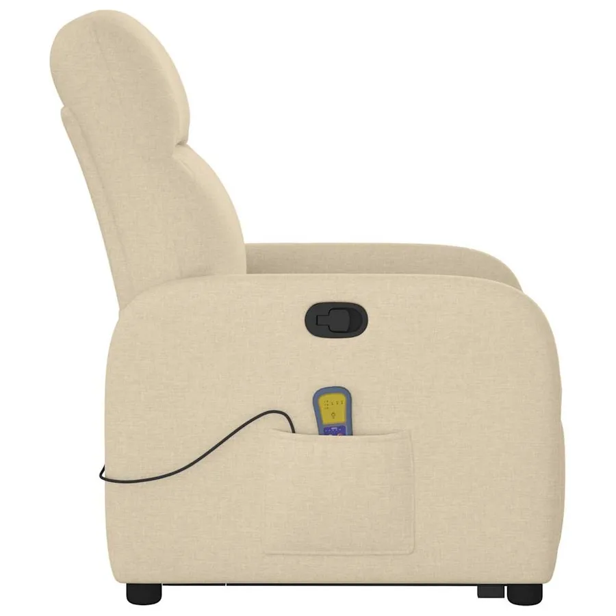 Fauteuil inclinable de massage Crème Tissu - 6