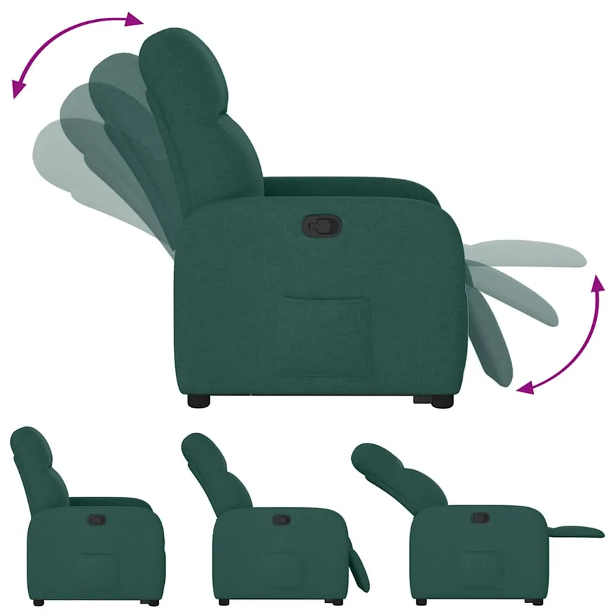 Fauteuil inclinable vert foncé tissu - 8