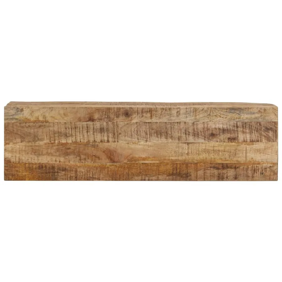Table console 110x30x75 cm bois de manguier massif brut et fer - 4