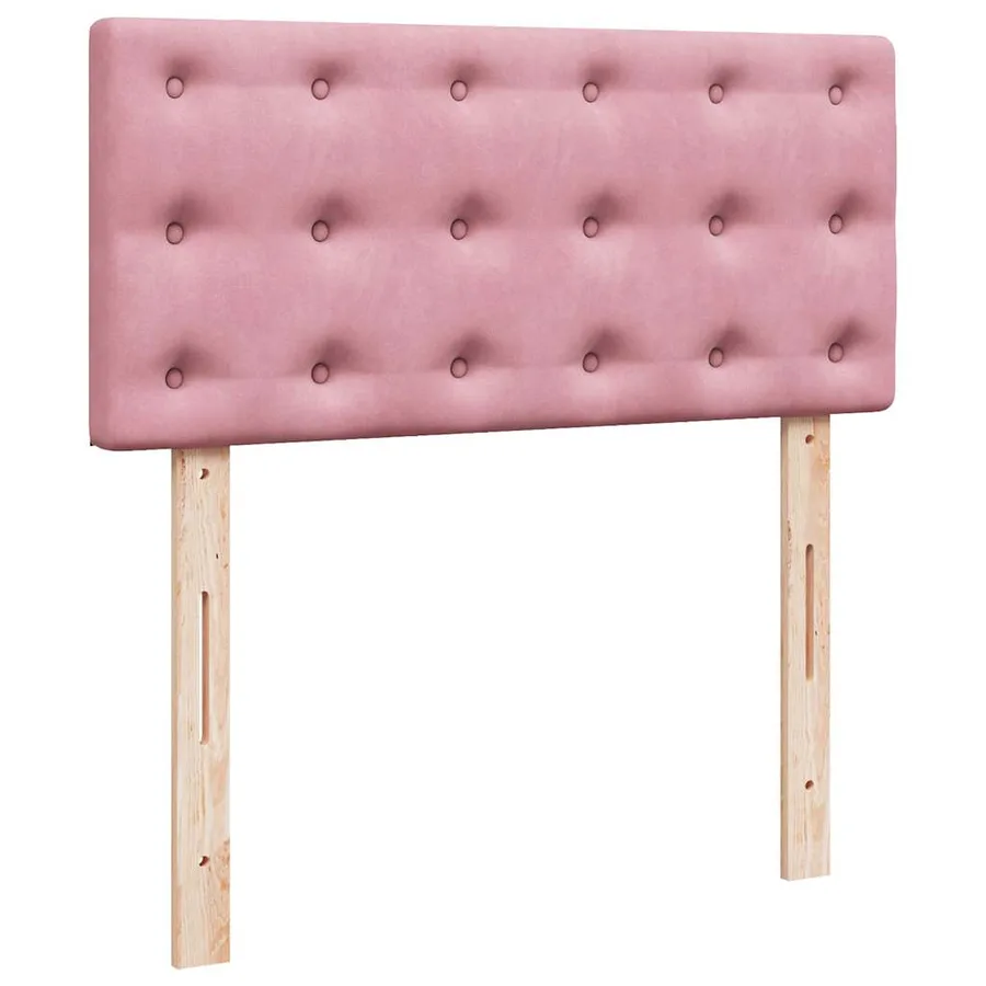 Cadre de lit ottoman avec matelas rose 90x200 cm velours - 9