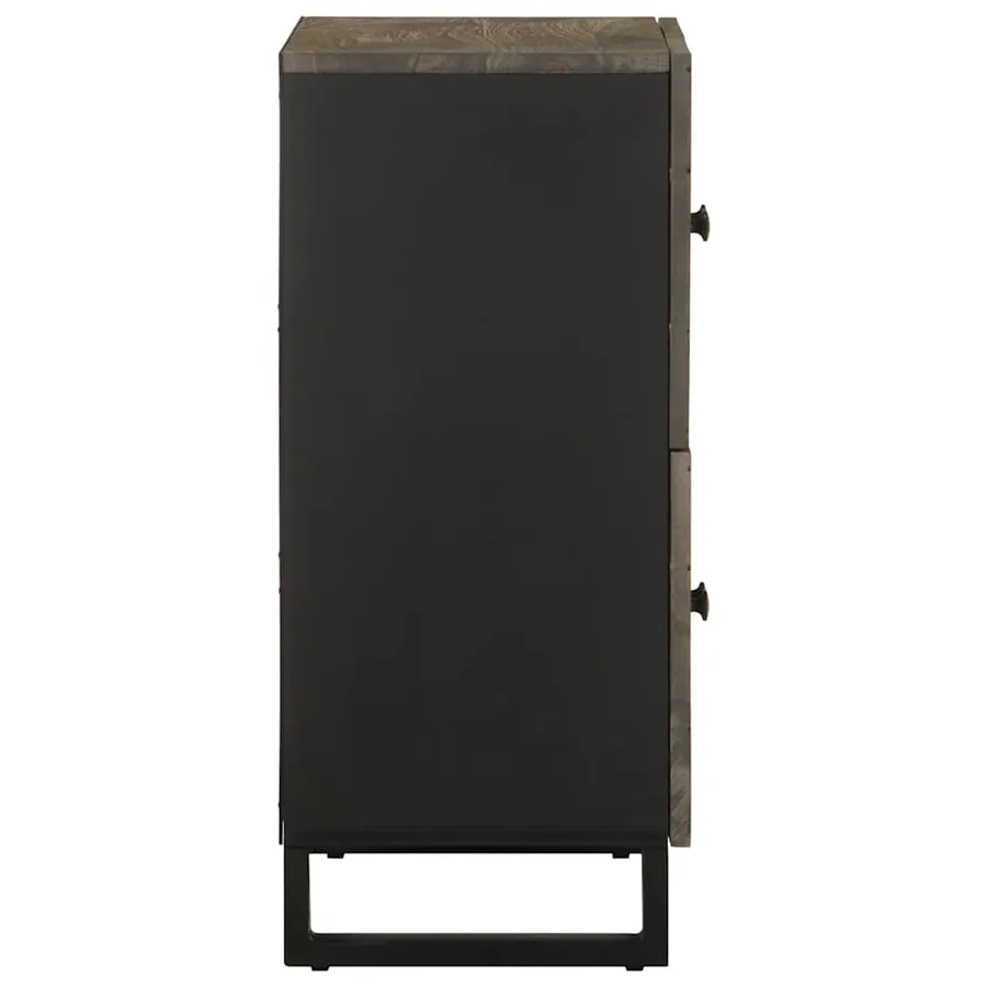 Buffet noir 60x33x75 cm bois massif de manguier - 4