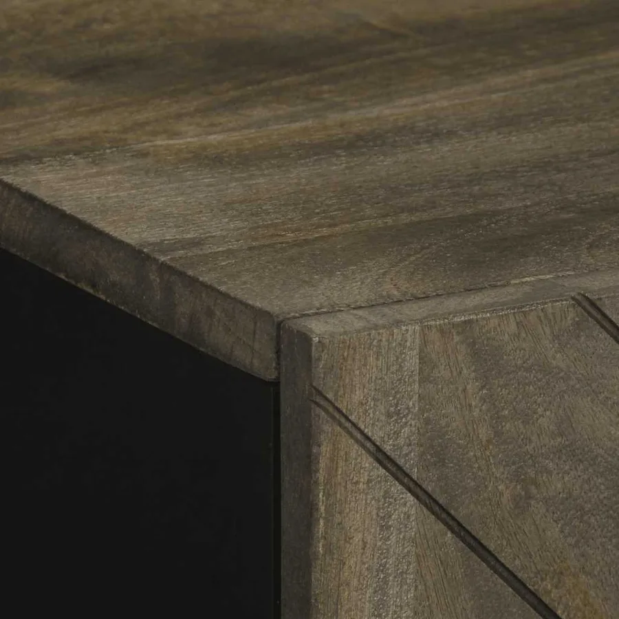 Buffet noir 60x33x75 cm bois massif de manguier - 6