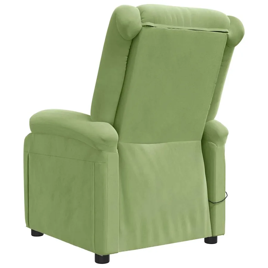 Fauteuil électrique de massage Vert clair velours - 6