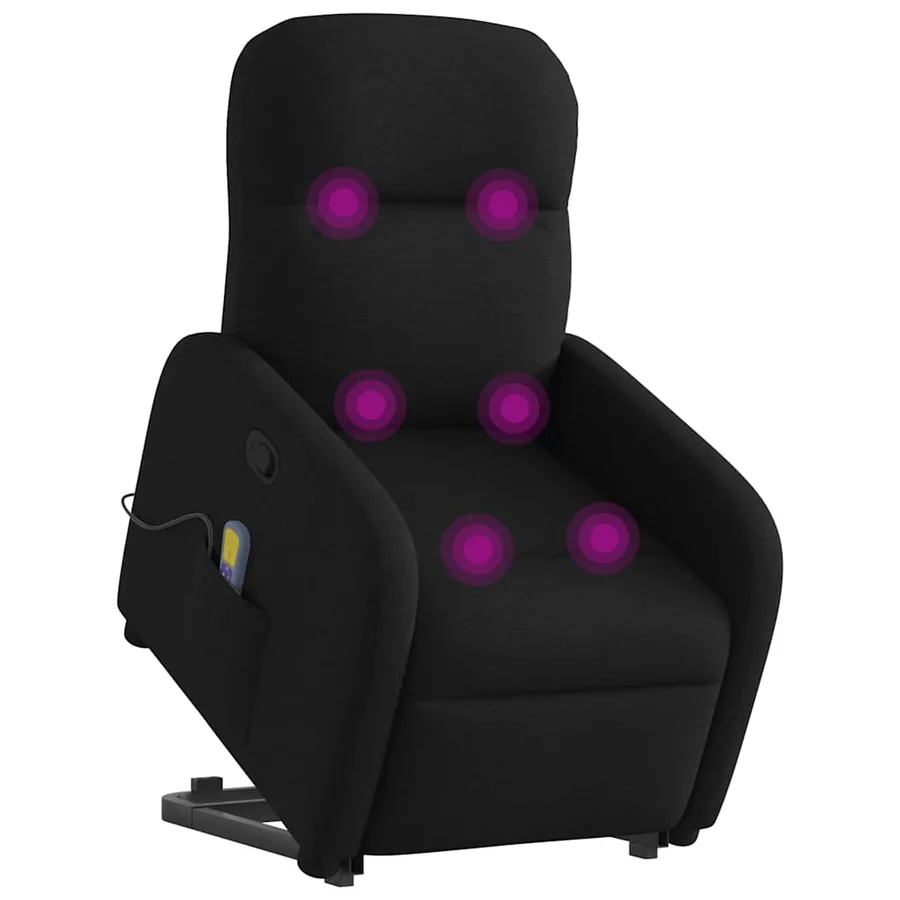 Fauteuil de massage inclinable Noir Tissu - 3