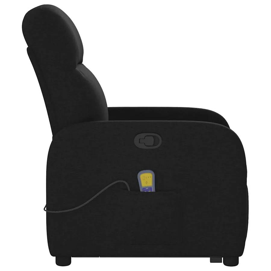 Fauteuil de massage inclinable Noir Tissu - 6