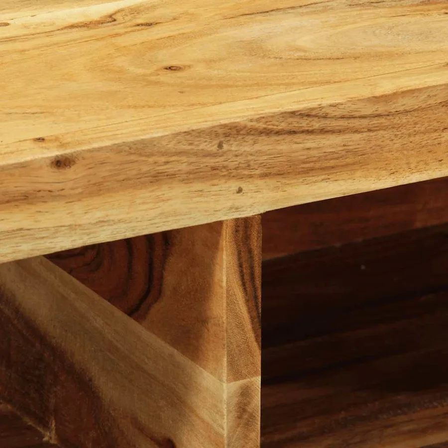 Meuble TV mural 60x30x19 cm bois massif d'acacia - 8