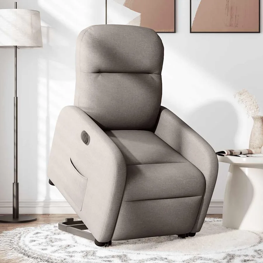 Fauteuil inclinable électrique taupe tissu - 2
