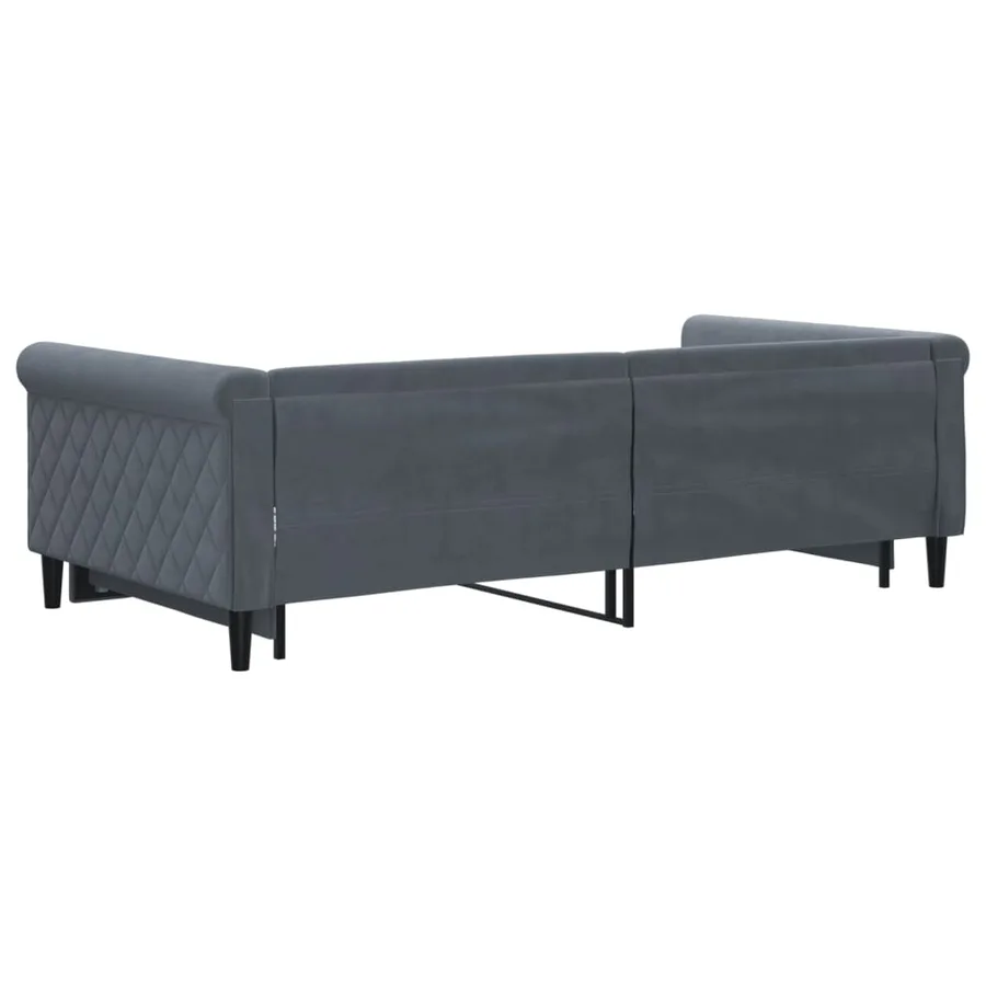 Lit de jour avec gigogne sans matelas gris foncé 100x200 cm - 5