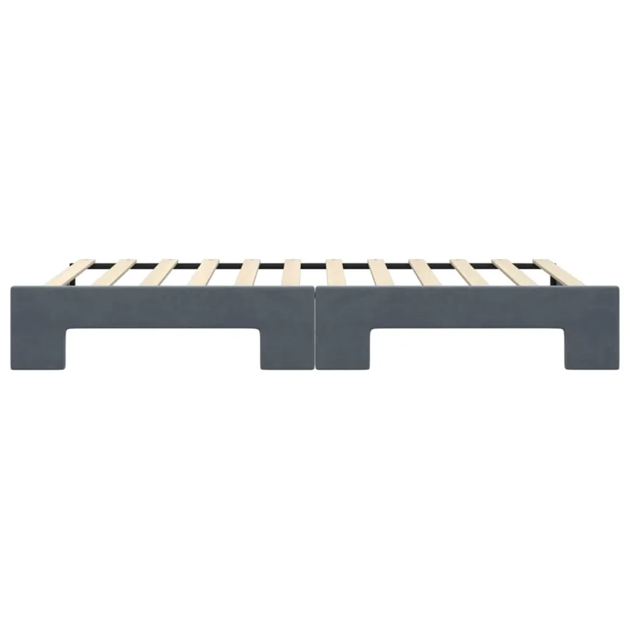Lit de jour avec gigogne sans matelas gris foncé 100x200 cm - 9