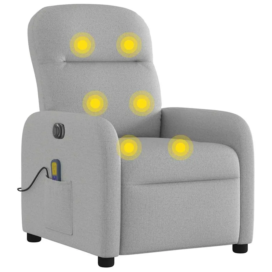 Fauteuil de massage inclinable électrique gris nuage tissu - 8