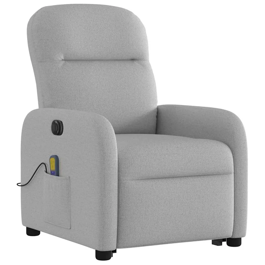 Fauteuil inclinable de massage électrique gris nuage tissu - 4