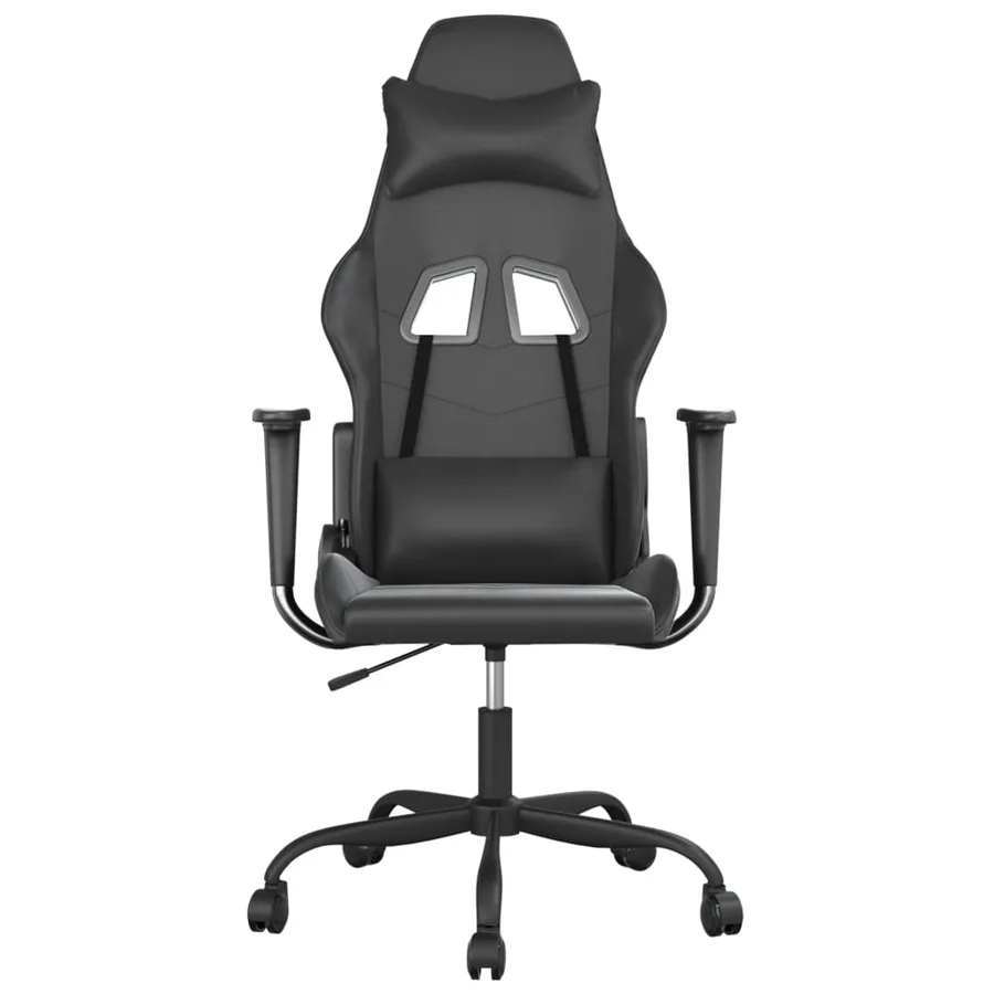 Chaise de jeu de massage noir similicuir - 3