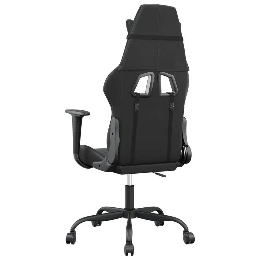 Chaise de jeu de massage noir similicuir - 5