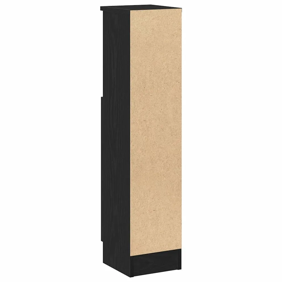 Meuble de salle de bain avec porte-rouleau noir 20,5x22x90 cm - 7