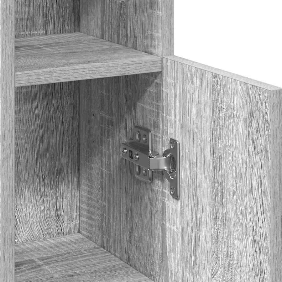 Meuble de salle de bain avec porte-rouleau sonoma gris - 10
