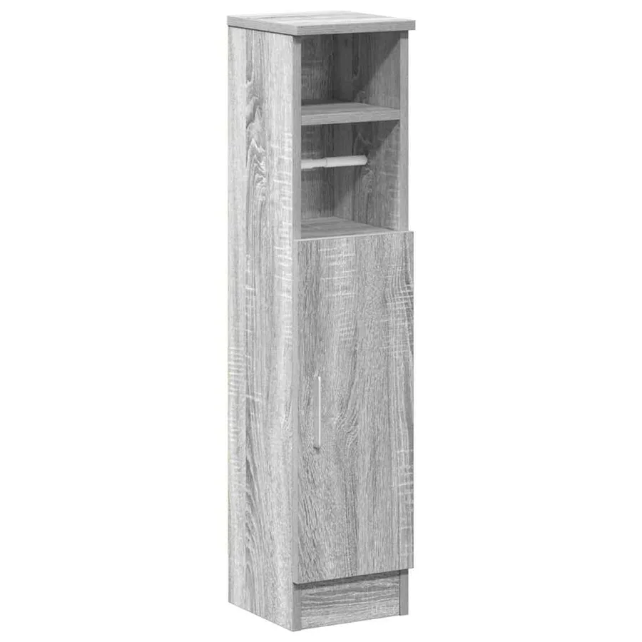 Meuble de salle de bain avec porte-rouleau sonoma gris - 2
