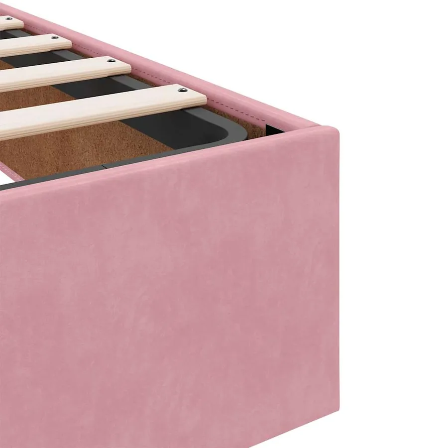 Cadre de lit ottoman sans matelas rose 90x190 cm velours - 11