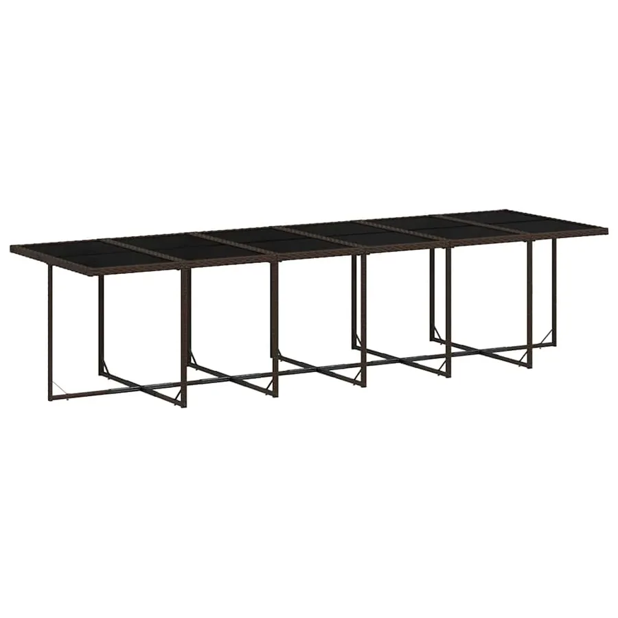 Ensemble à manger de jardin avec coussins 13 pcs marron rotin - 4