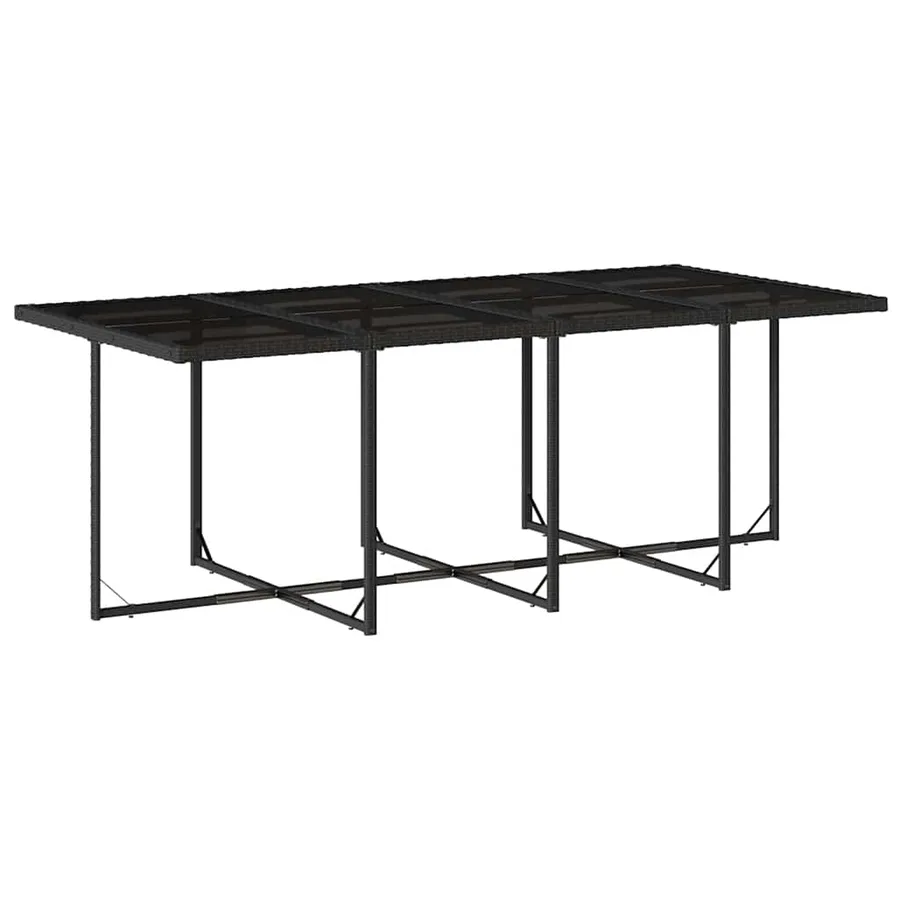 Ensemble à manger de jardin 9pcs coussins noir résine tressée - 4