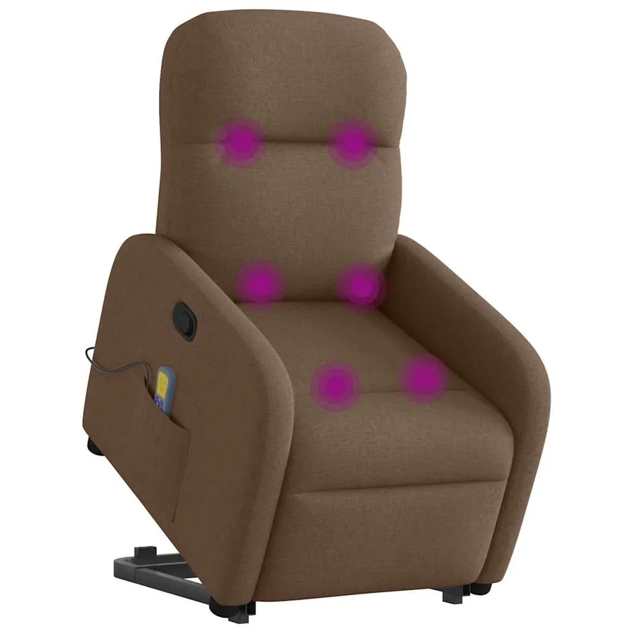 Fauteuil de massage inclinable Marron Tissu - 3