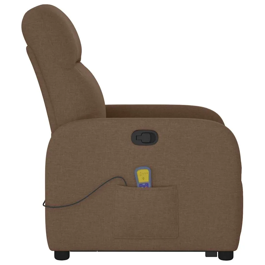 Fauteuil de massage inclinable Marron Tissu - 6