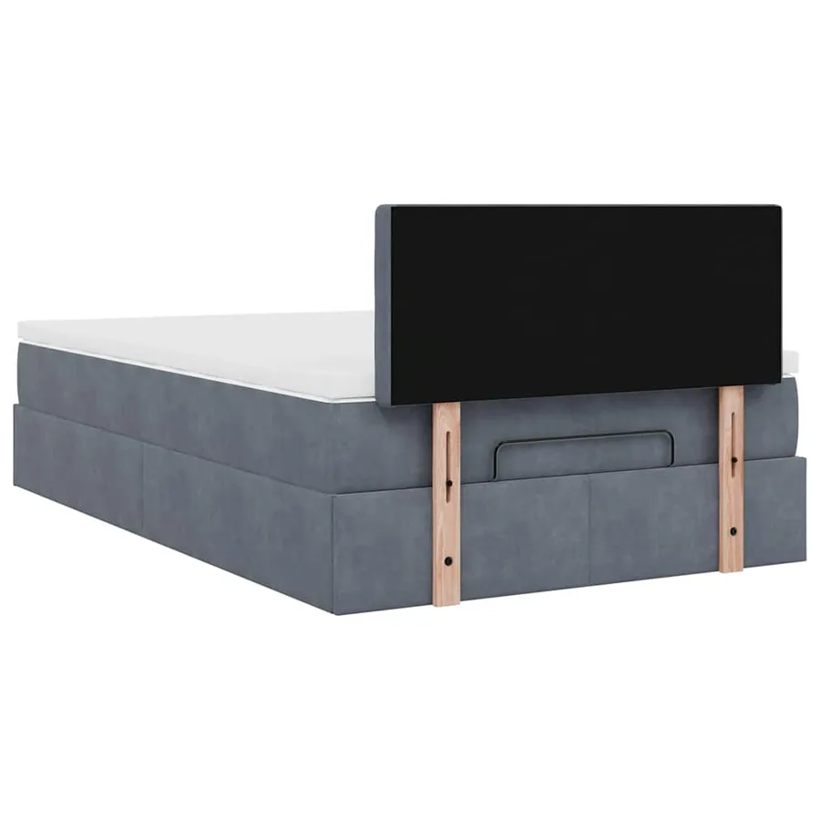 Lit ottoman avec matelas et LED gris foncé 90x200cm - 12