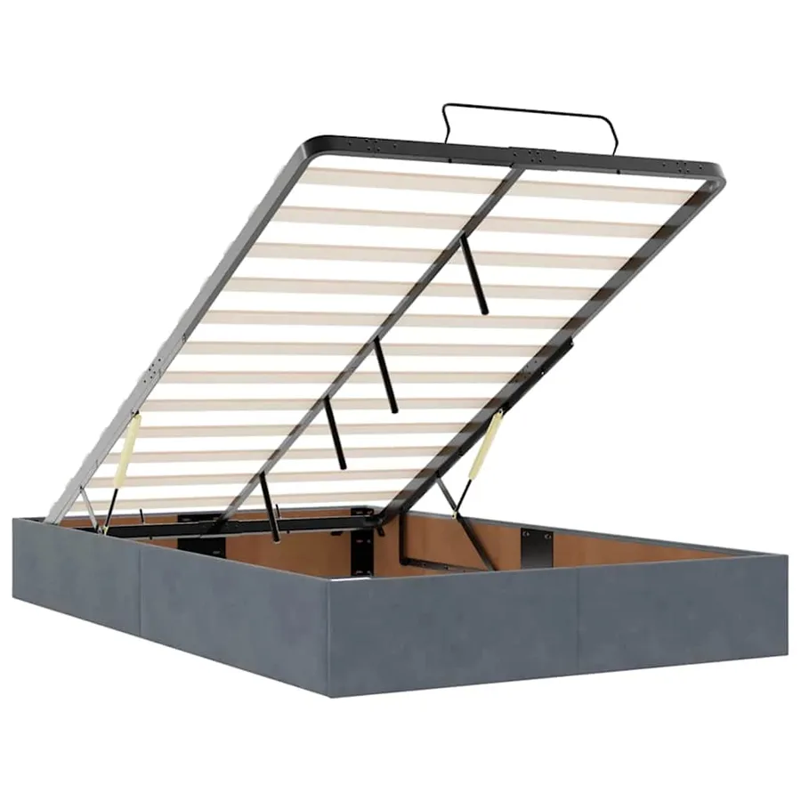 Lit ottoman avec matelas et LED gris foncé 90x200cm - 13