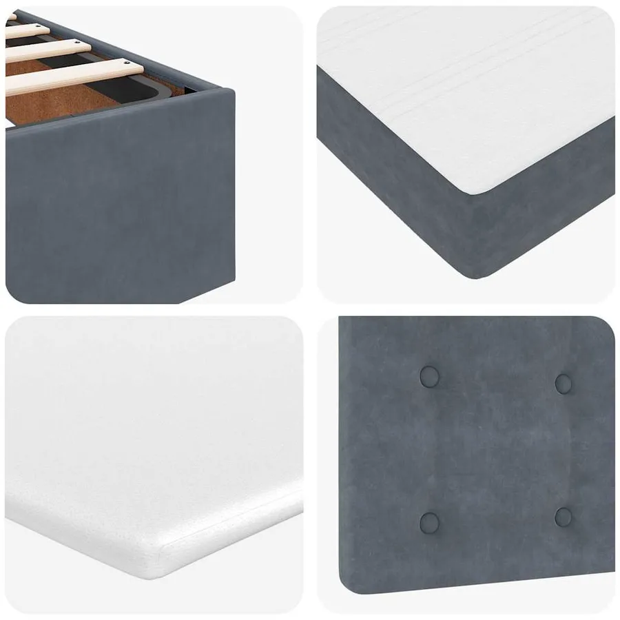 Lit ottoman avec matelas et LED gris foncé 90x200cm - 15